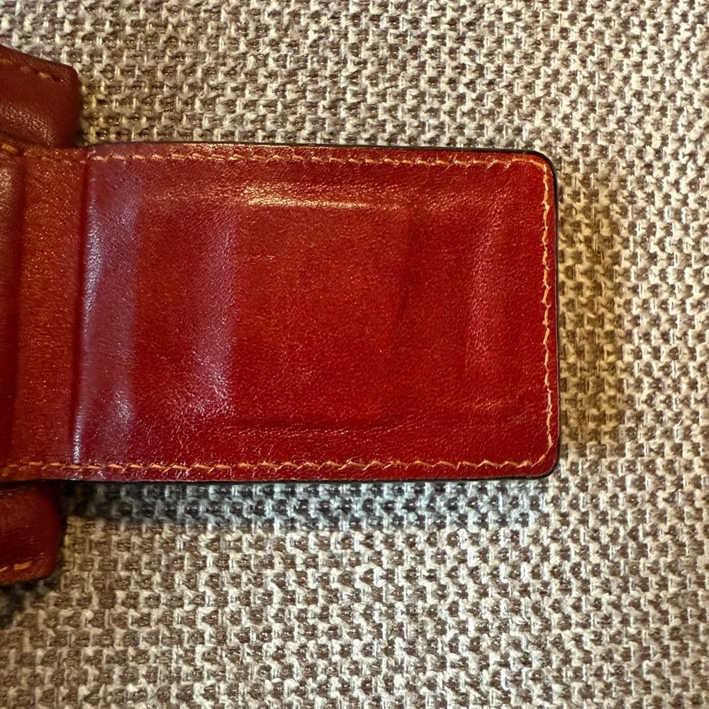 Scully Wine Red Leather Men’s Money Wallet Clip.